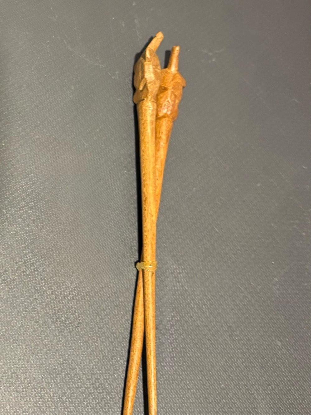 Hand-Carved Wooden Hair Sticks in Warm Honey Brown